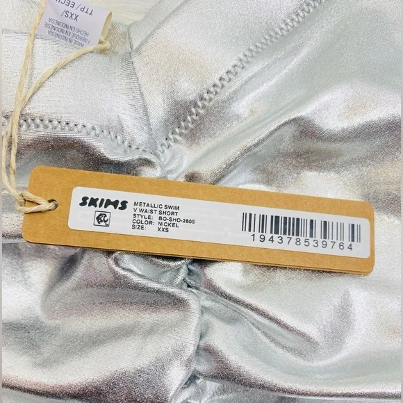 Skims Metallic V Waist Swim bottom Size XXS - NWT - Picture 5 of 5